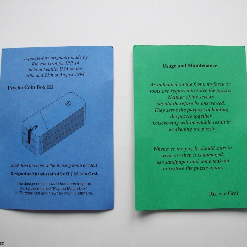 Psycho Coin Box III and The Diabolical Psycho Coin Box (IPP 14 and 21)