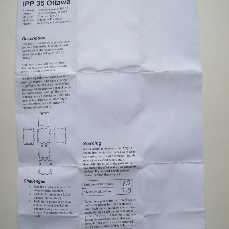 IPP 35 Ottawa (Exchange Puzzle IPP 35)
