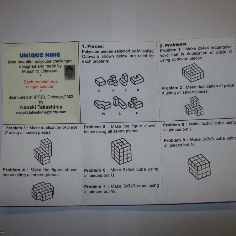 Odawara's Nine Problems (Exchange Puzzle IPP 23)