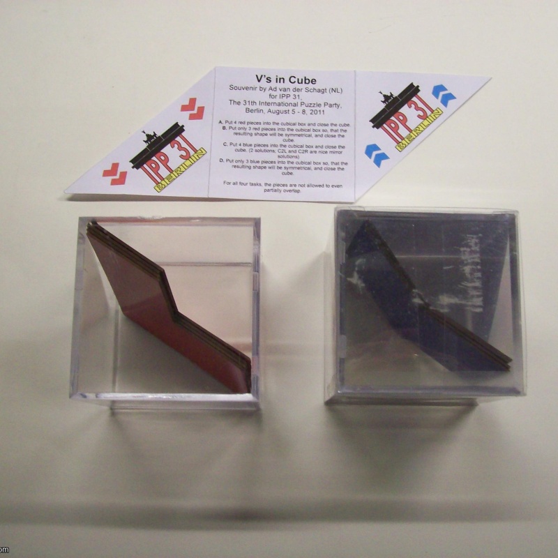 V's in Cube (Exchange Puzzle IPP 31)