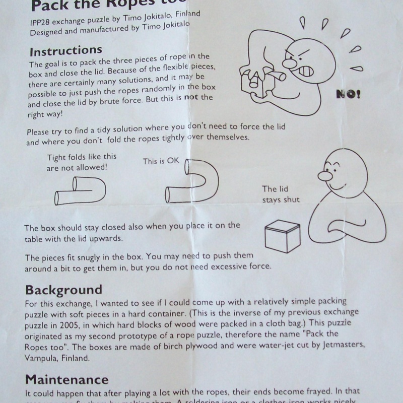 Pack the Ropes Too (Exchange Puzzle IPP 28)