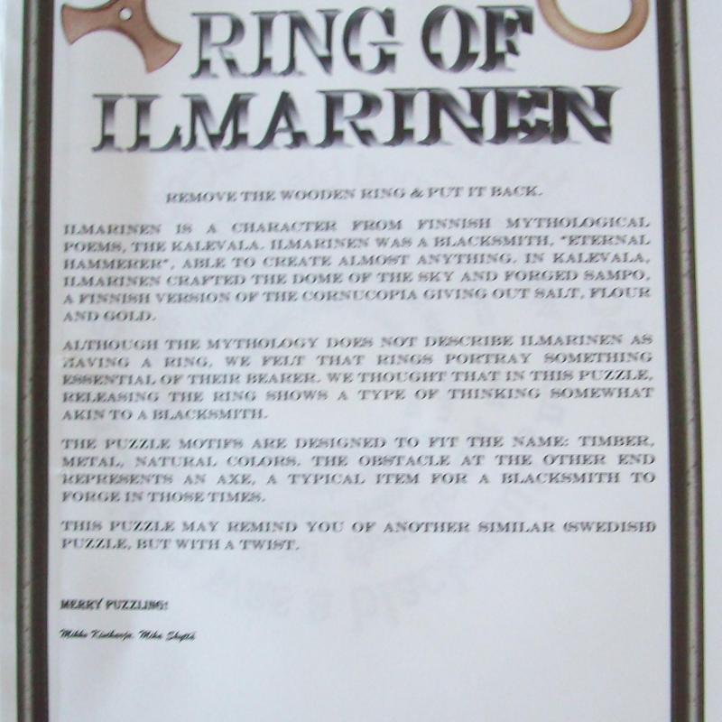 Ring of Ilmarinen (Exchange Puzzle IPP 28)