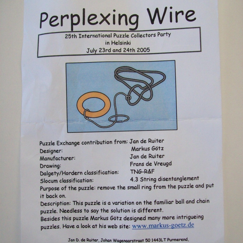 Perplexing Wire (Exchange Puzzle IPP 25)