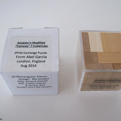 Gosper's Modified "Conway" 7 Cube (Exchange Puzzle IPP 34)