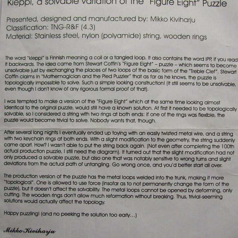 Kieppi (Exchange Puzzle IPP 25)