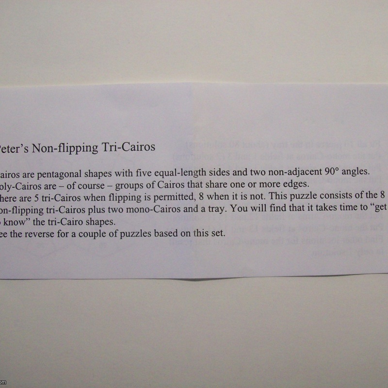 Peter's Non-flipping Tri-Cairos (Exchange Puzzle IPP 25)