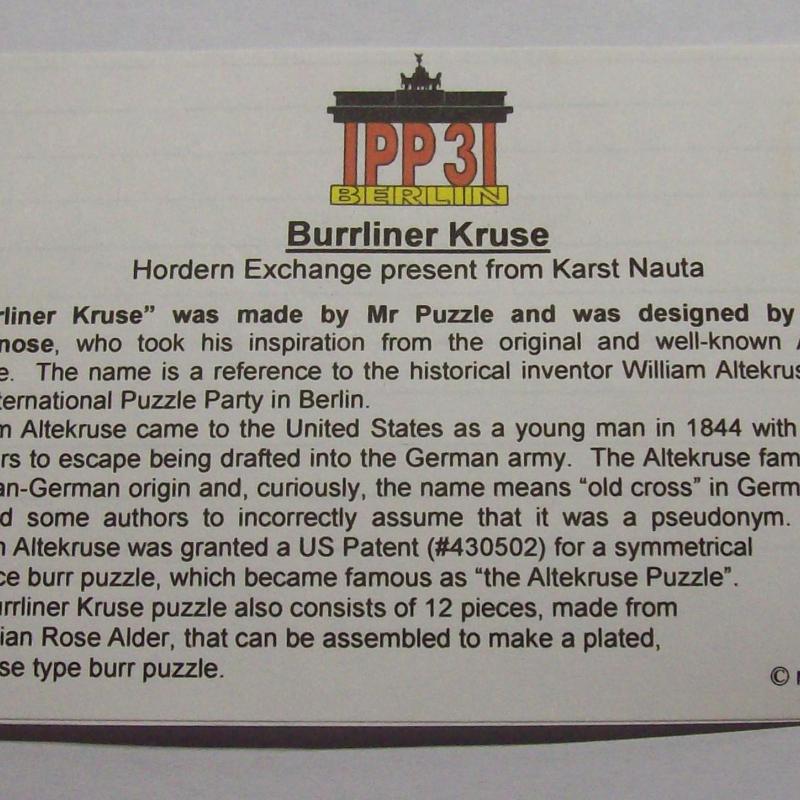 Burrliner Kruse (Exchange Puzzle IPP 31)