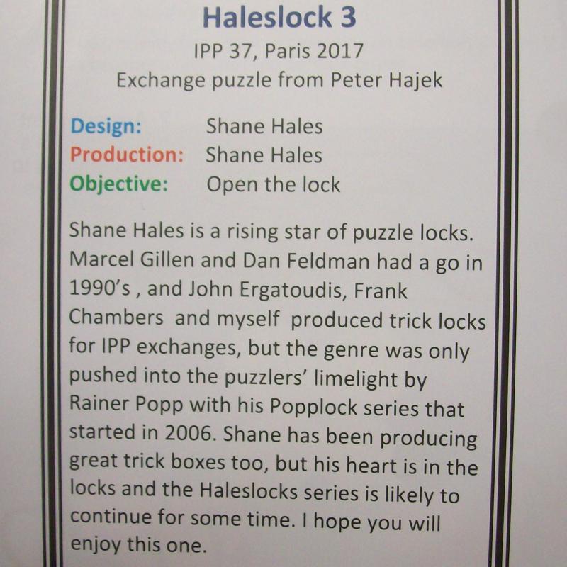 Haleslock 3 (Exchange Puzzle IPP 37)