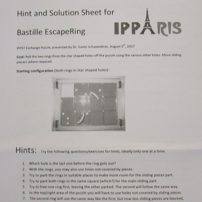 Bastille EscapeRing (Exchange Puzzle IPP 37)