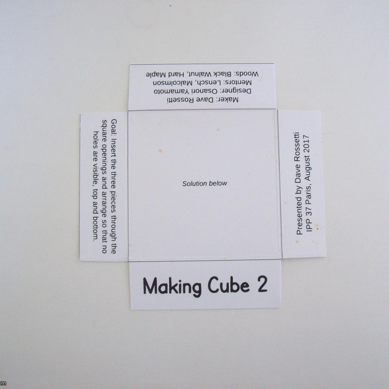 Making Cube 2 (Exchange Puzzle IPP 37)