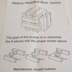 Heavy Headed Burr Junior (Exchange Puzzle IPP 28)
