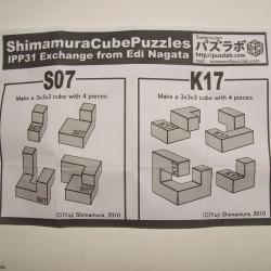 Shimamura Cube Puzzles S07&K17 (Exchange Puzzle IPP 31)