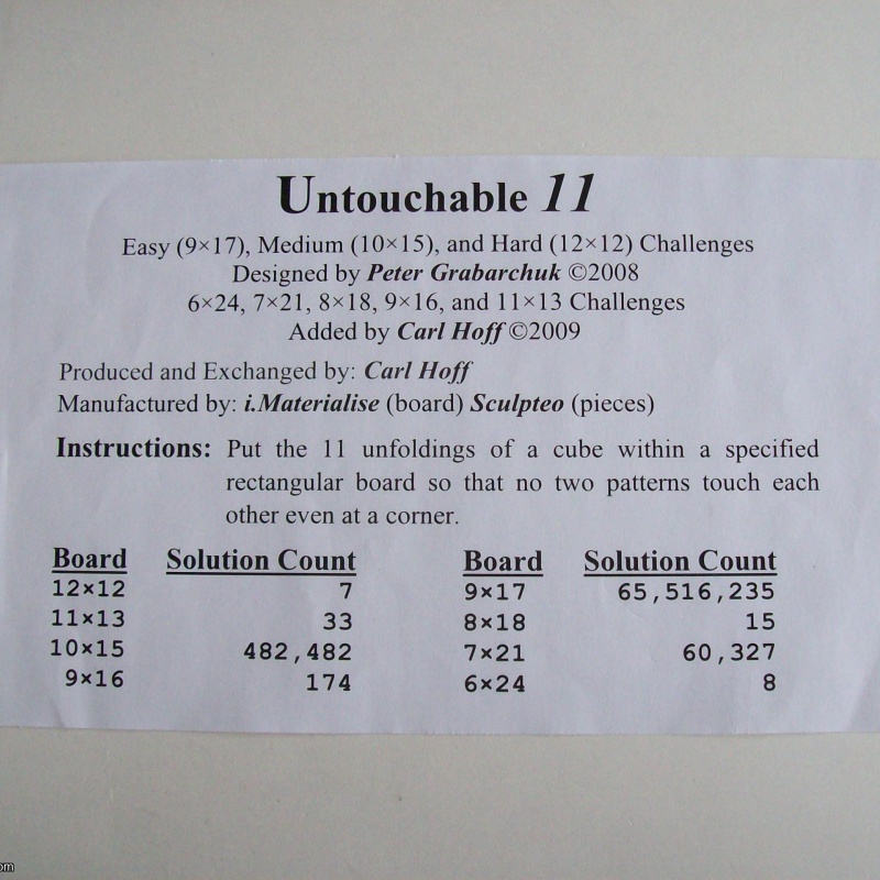 Untouchable 11 (Exchange Puzzle IPP 37)