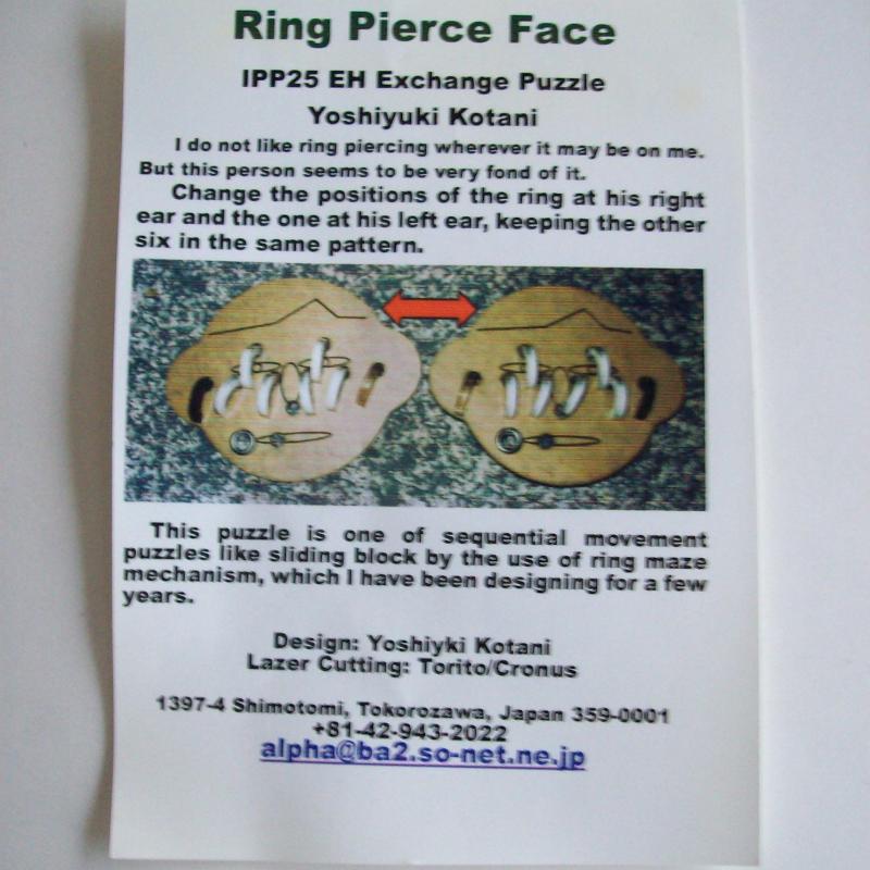 “Ring Pierced Face” (Exchange Puzzle IPP 25)