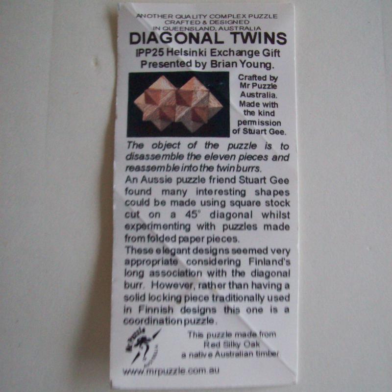 “Diagonal Twins” (Exchange Puzzle IPP 25)