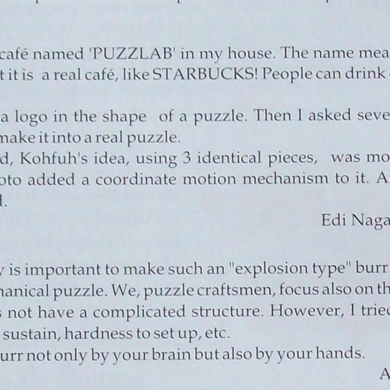 “Puzzlab Burr” (Exchange Puzzle IPP 28)