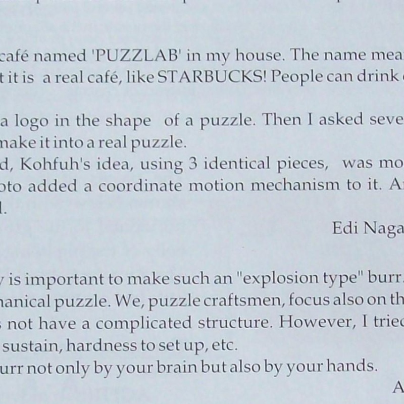 “Puzzlab Burr” (Exchange Puzzle IPP 28)