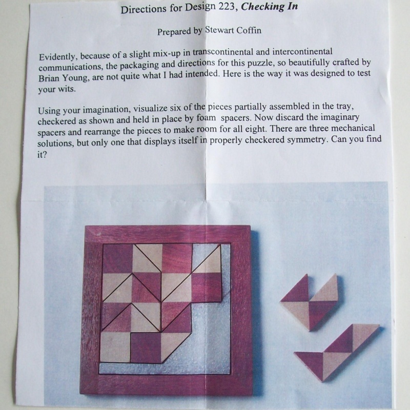 “Checking In” (Exchange Puzzle IPP 34)