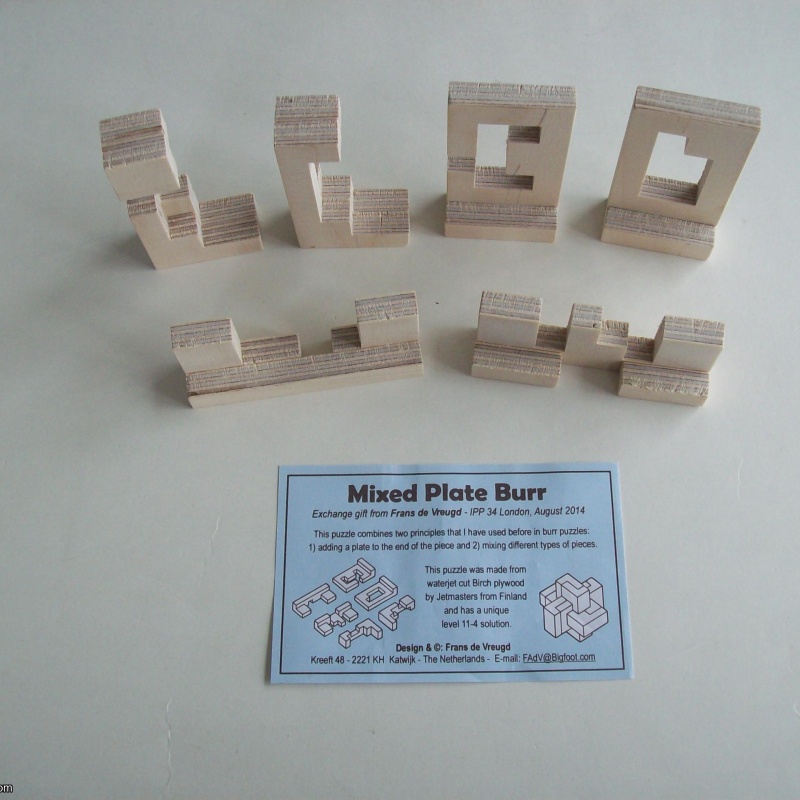 “Mixed Plate Burr #1” (Exchange Puzzle IPP 34)