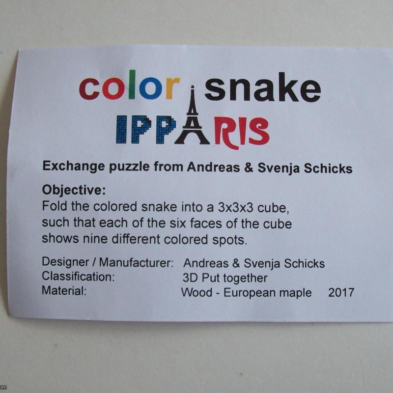 ”Color Snake” (Exchange Puzzle IPP 37)