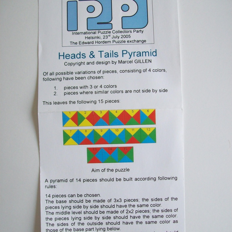 “Heads & Tails Pyramid” (Exchange Puzzle IPP 25)