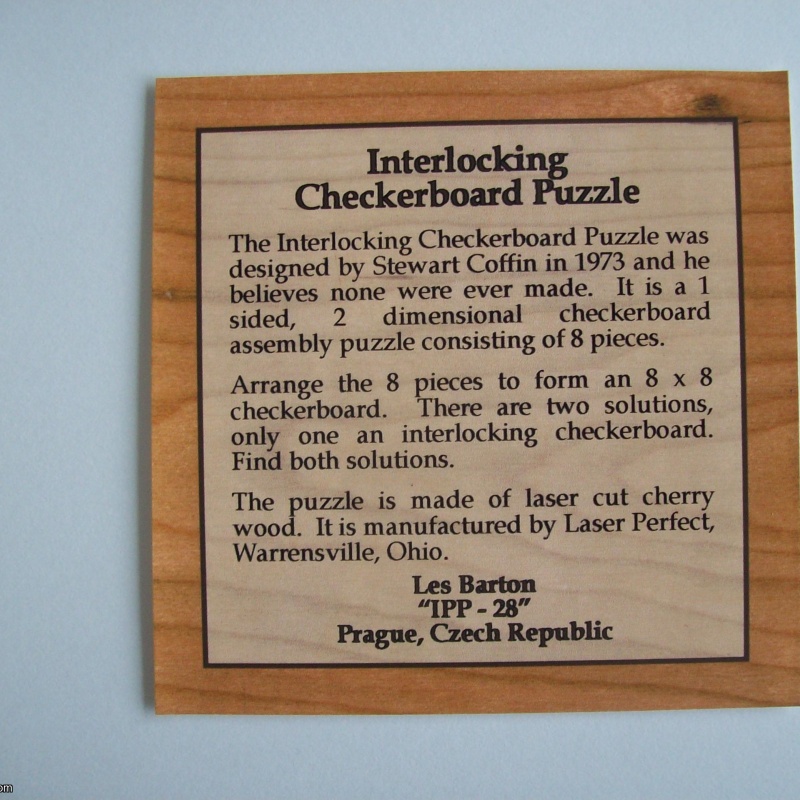 “Interlocking Checkerboard” (Exchange Puzzle IPP 28)
