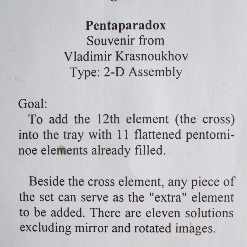 “Pentaparadox” (Exchange Puzzle IPP 28)