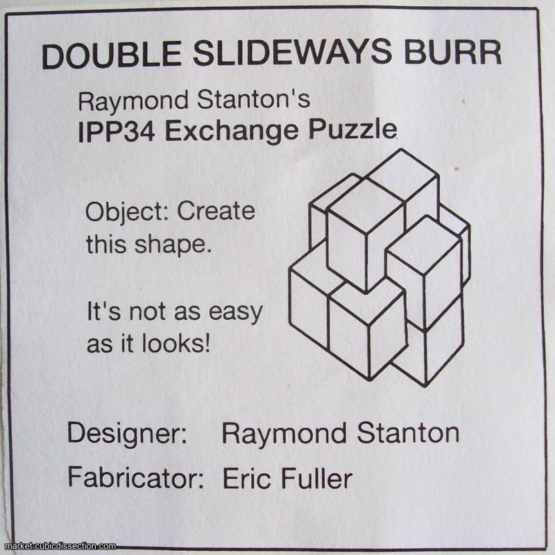 “Double Slideways Burr” (Exchange Puzzle IPP 34)