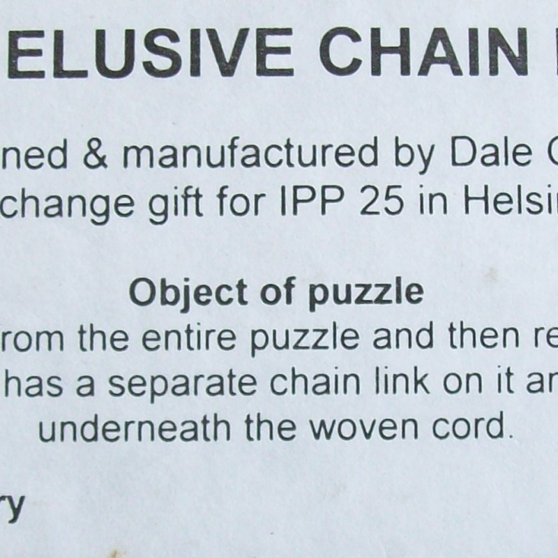 Dale's Elusive Chain Puzzle