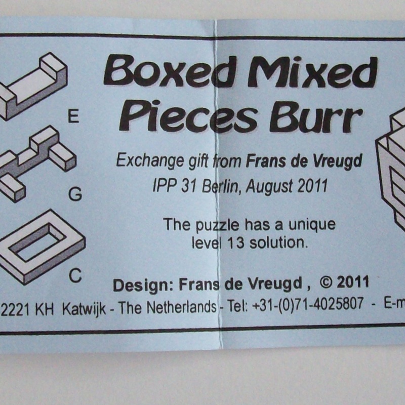 Boxed Mixed Pieces Burr