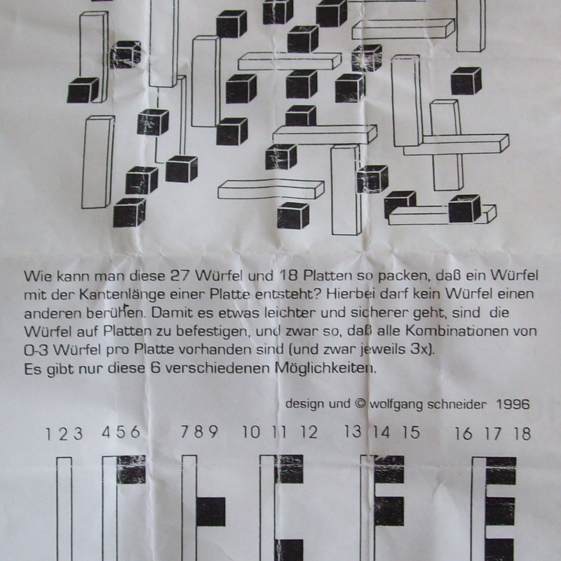 Cubes and Planks, Black and white