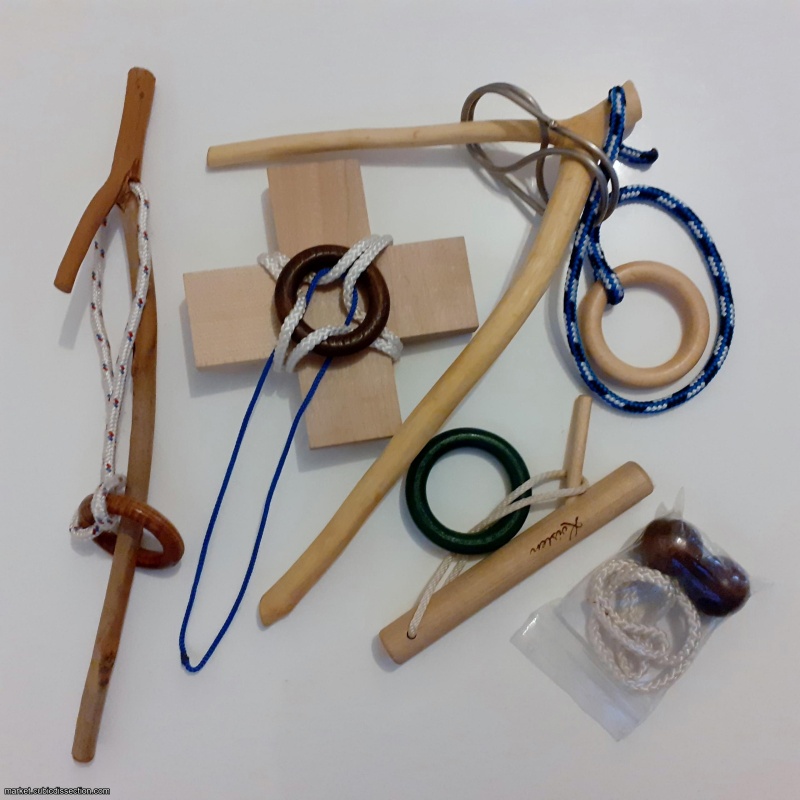 5 Disentanglement puzzles lot