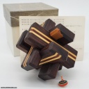 6-piece Japanese Board Burr Puzzle Box + small spinning top