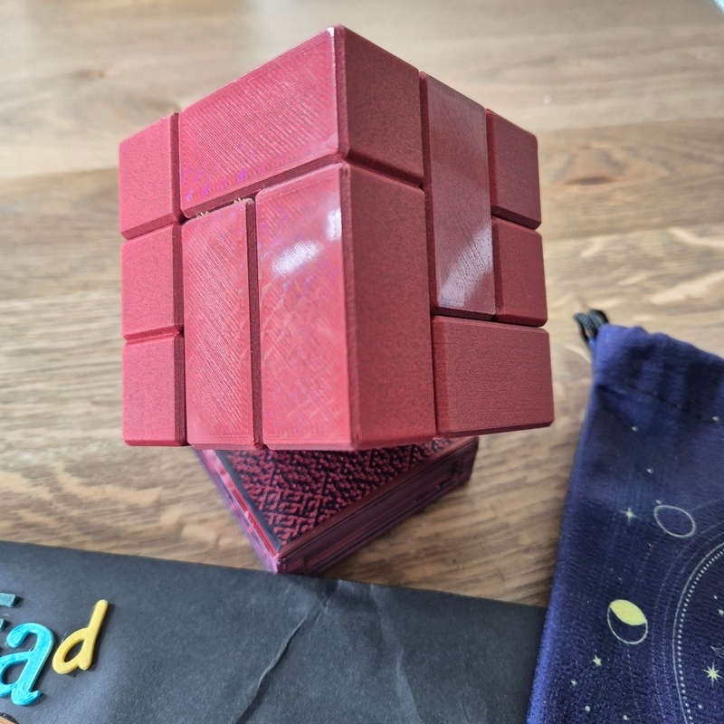 Scion of the Tesseract Red Carbon Fiber with Patterns
