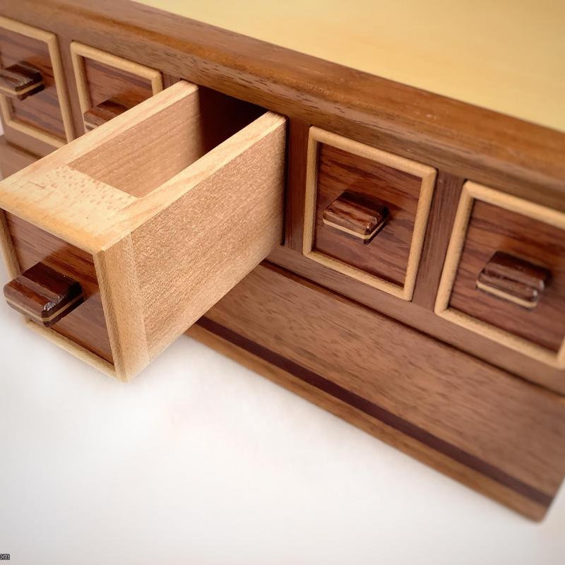Karakuri Memory Drawers Puzzle Box by Hiroshi Iwahara