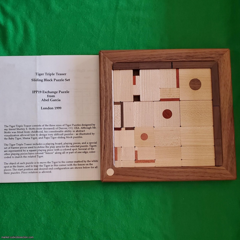 Tiger Triple Teaser Sliding Block Puzzle Set IPP19 [408-663]