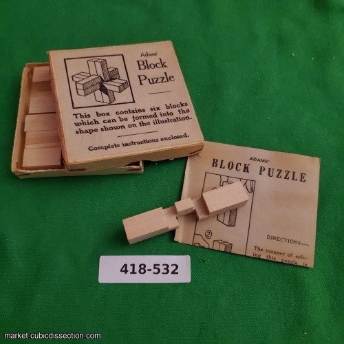 1929 Adams' Block Puzzle [418-532]
