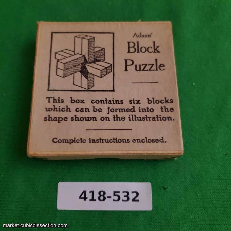 1929 Adams' Block Puzzle [418-532]