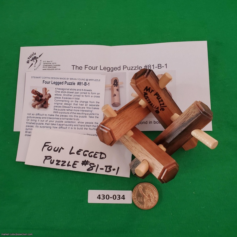 Stewart Coffin Four Legged Puzzle STC #81-B-1 [430-034]