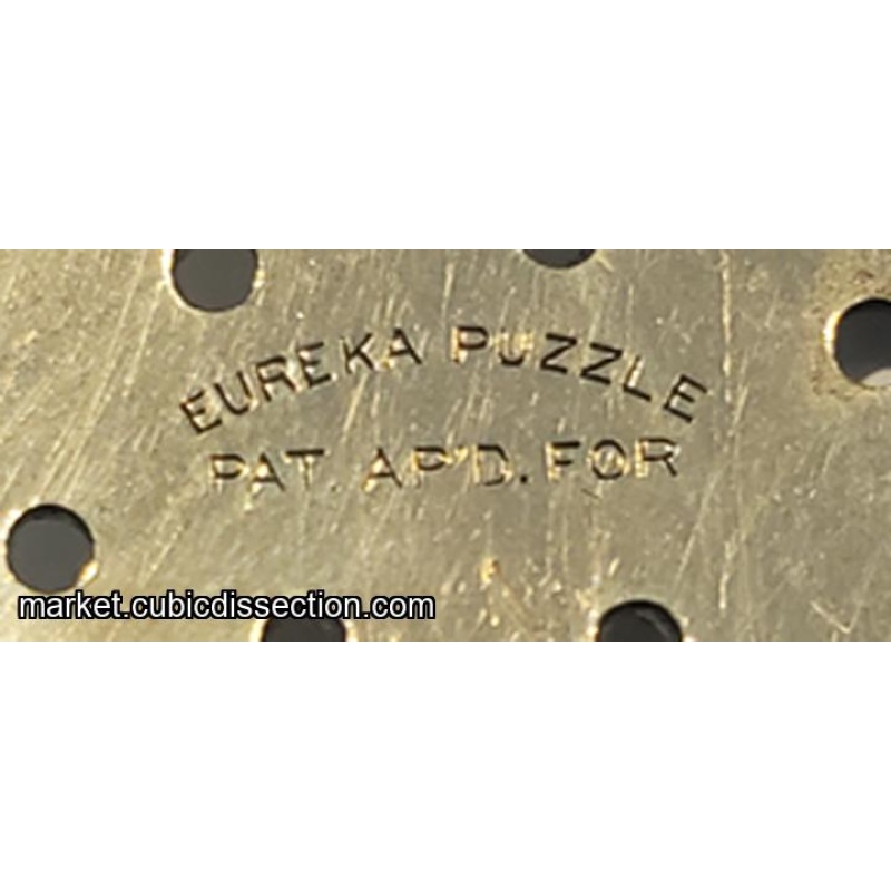 Rare 1895 Brass Eureka Puzzle Pat Pend.  Very Nice!