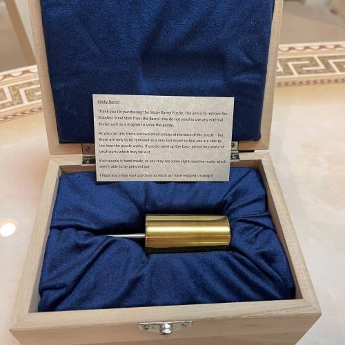 Sticky Barrel - Handmade Metal Puzzle