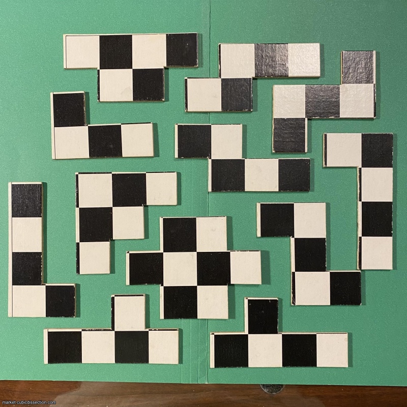 The All Square Novelty Puzzle, 12-Piece Checkerboard Puzzle with unique solution