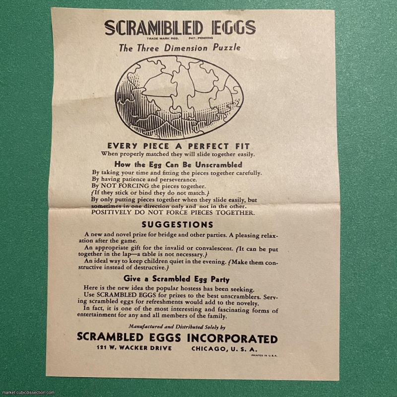 Bantam Eggs, famous 3-D puzzle from 1956