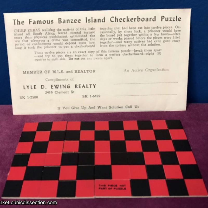The Famous Banzee Island Checkerboard Puzzle, unlisted envelope