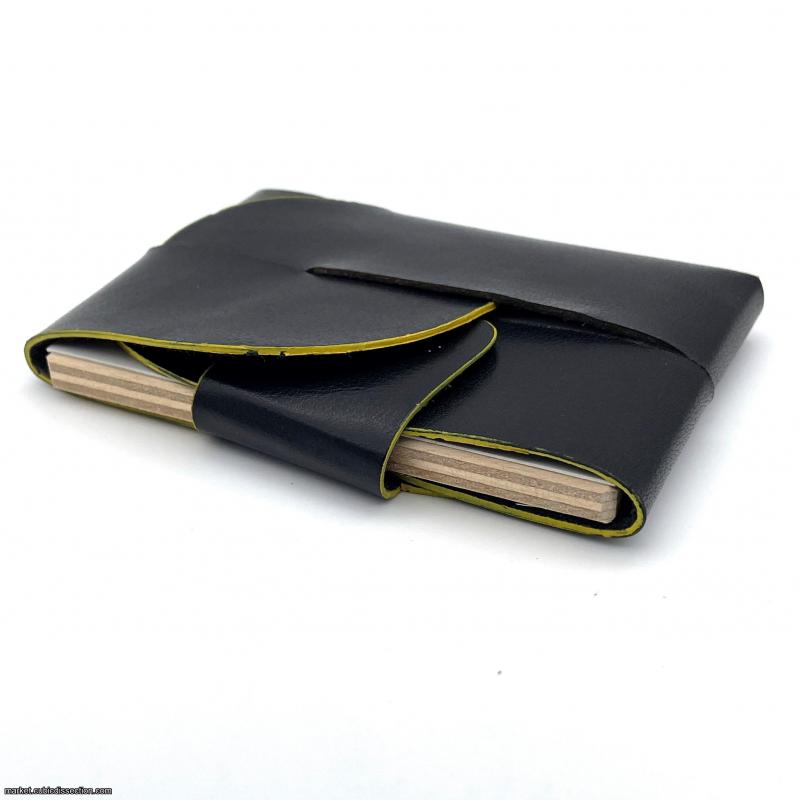 Cartesian Wallet by Akio Yamamoto Seconds Copy - Black Leather