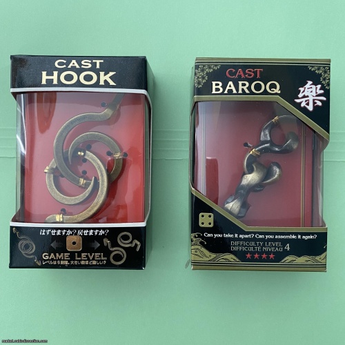 2 HANAYAMA Puzzles, Cast Hook and Cast Baroq, never opened