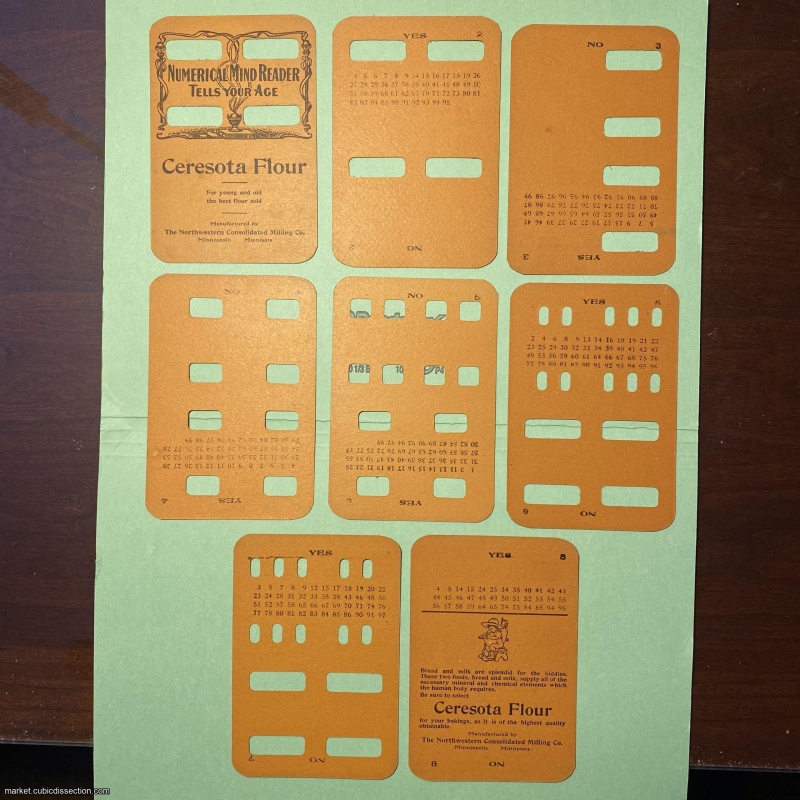 Antique Advertising Puzzle: Numerical Mind Reader Puzzle, Patented in 1904