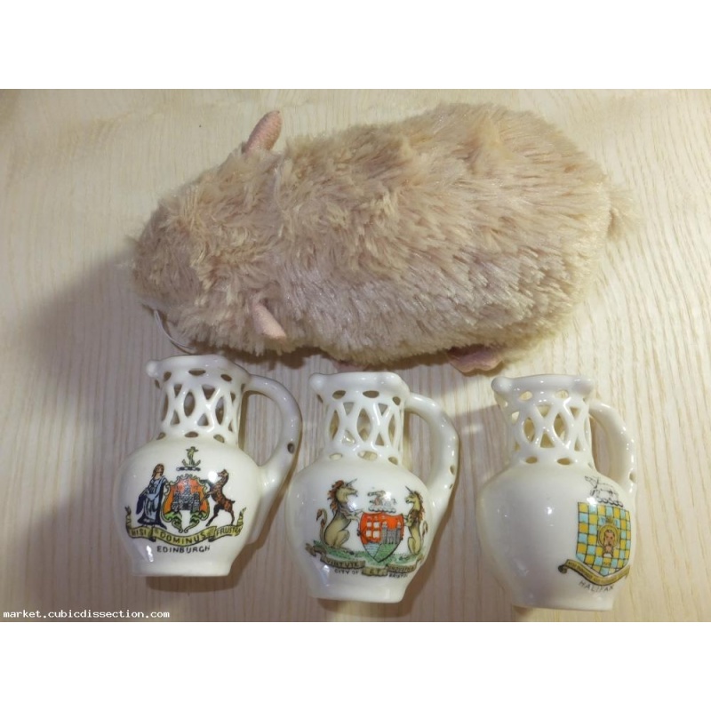 3 Crested Puzzle Jugs, Halifax, Bristol, Edinburgh  (Lot 4 of 4)