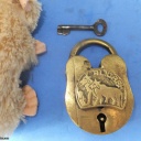 Trick Padlock #21 "Aligarh"   Cow and Bull