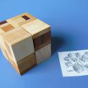 Hooked Cube wooden puzzle by Vinco